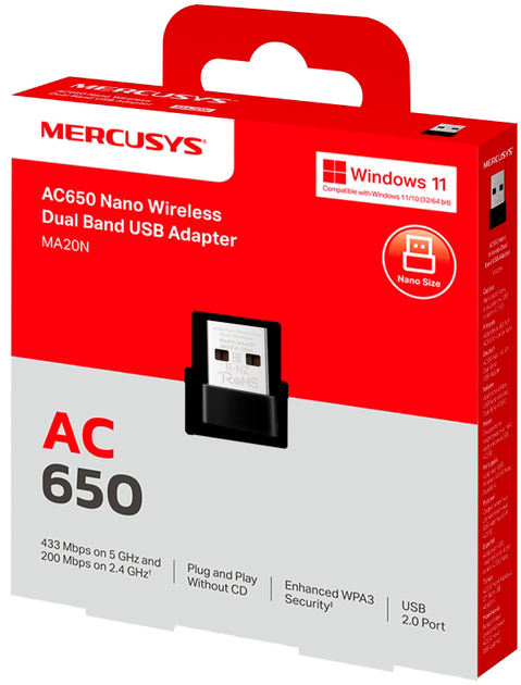 Adapter Wi-Fi Mercusys MA20N (6957939002053) - obraz 4