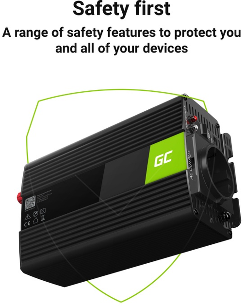 Автомобільний інвертор Greencell 12 V/230 V 500 W (INV03DE) - зображення 5