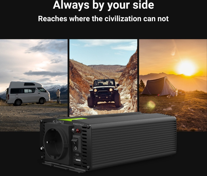 Автомобільний інвертор Greencell 12 V/230 V 500 W (INV03DE) - зображення 7
