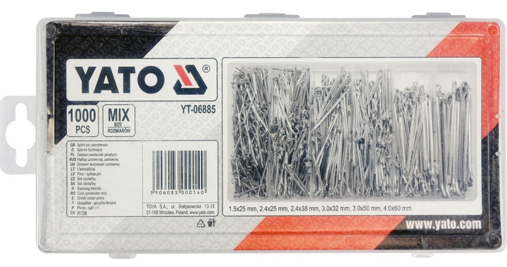 Zawleczki rozginane proste YATO 1000 szt (YT-06885) - obraz 4