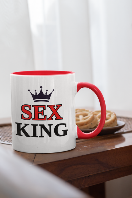 Чашка керамічна Sex King 330 мл Біла з червоною ручкою - изображение 2