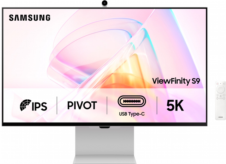 Монітор 27" Samsung ViewFinity S9 5K S27C900 (LS27C902PAIXUA) 5K IPS / 10-Bit / 99% DCI-P3 / Delta E <2 / Slim Metal Design / Thunderbolt 4 90W / USB-C / mini DP / AirPlay / Smart TV / Wi-Fi / Slimfit Camera - зображення 1