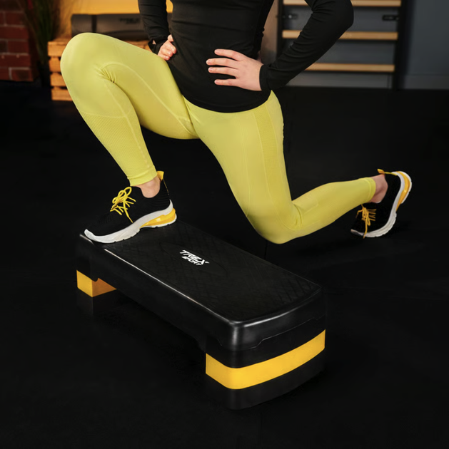 Степ платформа Trex Sport TX-030AS 3 рівнева чорно-жовта - зображення 5