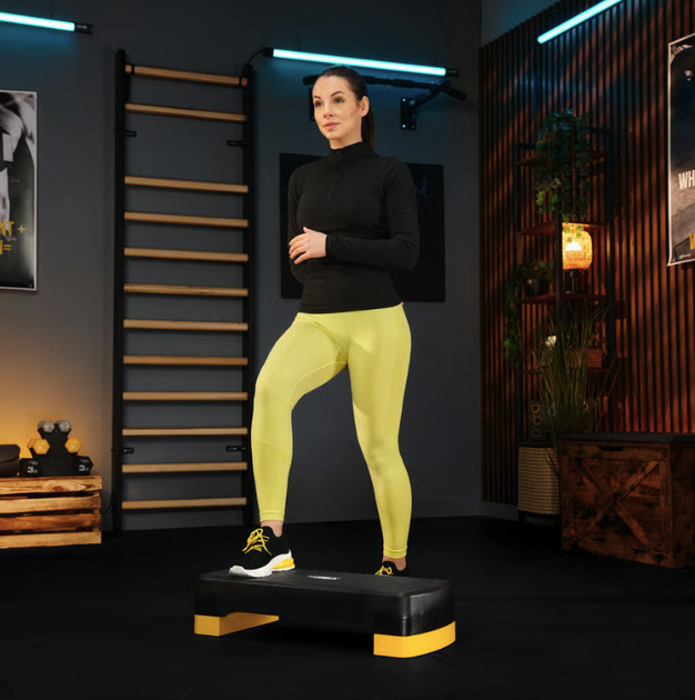 Степ платформа Trex Sport TX-030AS 3 рівнева чорно-жовта - зображення 6