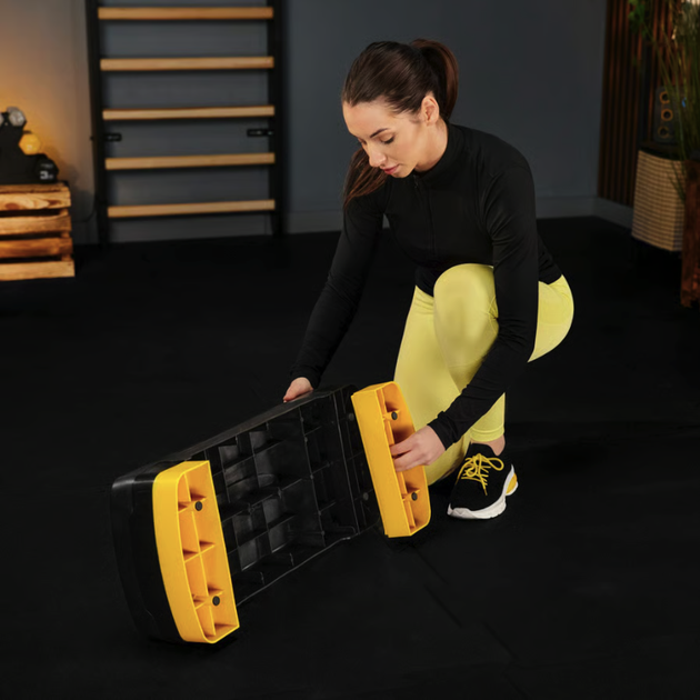 Степ платформа Trex Sport TX-030AS 3 рівнева чорно-жовта - зображення 10