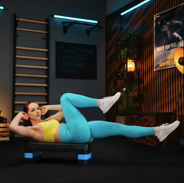 Степ платформа Trex Sport TX-030AS 3 рівнева чорно-блакитна - зображення 7