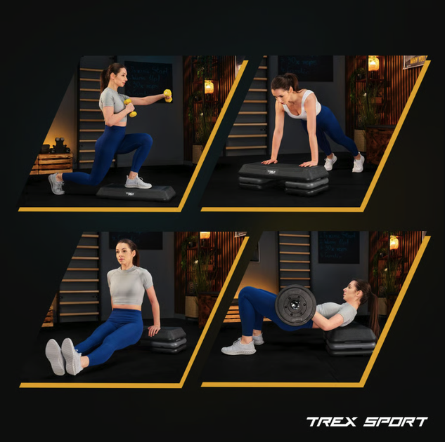 Степ платформа Trex Sport TX-038PAS до аеробіки 3-рівнева чорна - Фото 13 Степ платформа Trex Sport TX-038PAS до аеробіки 3-рівнева чорна - зображення 13