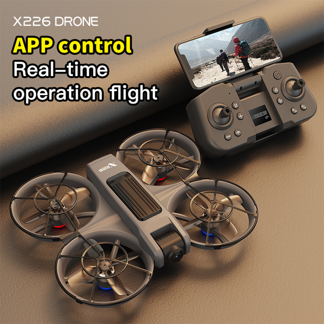 Дрон X226 8K FPV з VR-окулярами, квадрокоптер з камерою, безщіткові мотори, до 200 м, міні дрон - зображення 11