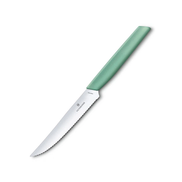 Нож для стейка и пиццы Victorinox SWISS MODERN 12см волн зелен 6.9006.12W41 - изображение 3