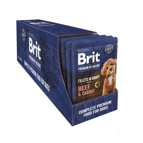 Корм влажный Brit Premium Fillets in Gravy Beef&Carrot для собак малых пород филе в соусе говядина и морковь 85 г - Фото 3 Корм влажный Brit Premium Fillets in Gravy Beef&Carrot для собак малых пород филе в соусе говядина и морковь 85 г - изображение 3