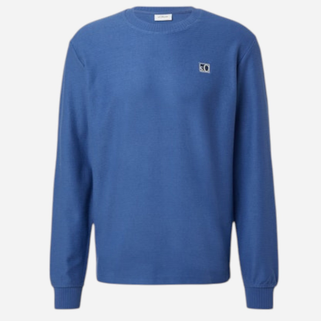 Bluza bez kaptura męska s.Oliver 10.3.11.14.140.2169281-5527 3XL Granatowa (4099978182357) - obraz 4