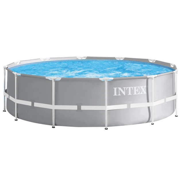 Басейн каркасний Intex 26716 круглий із ПВХ 366 x 99 см з фільтр-насосом 2006 л на годину чашею каркасом та драбиною Сірий (21-9-26716 #2025) - зображення 2