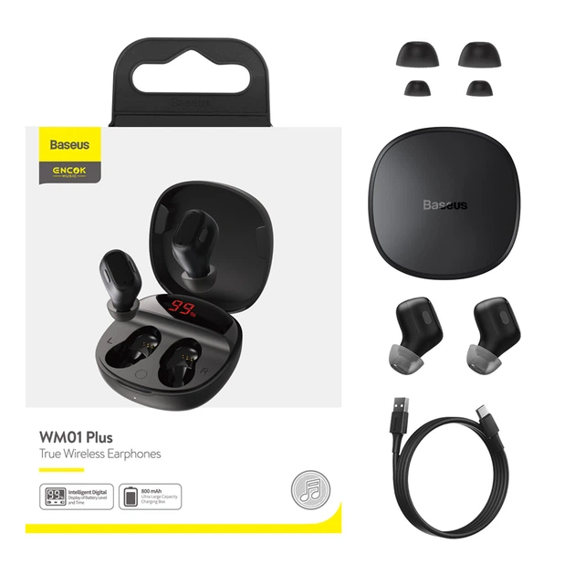 Навушники BT Baseus Encok True WM01 Plus Black - зображення 2
