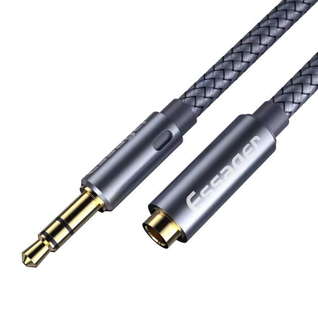 Кабель аудіо Essager 3.5mm Aux mini Jack подовжувач 1м (EYPY35-MYC0G) - зображення 3