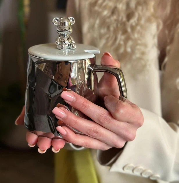 Подарочная чашка с ложкой Bear Silver в оригинальной упаковке - изображение 3