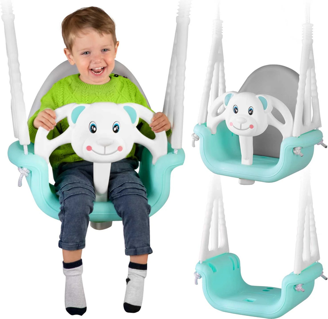 Huśtawka kubelkowa dziecięca Ricokids 3 w 1 Miś Turkusowa (5903890601522) - obraz 6