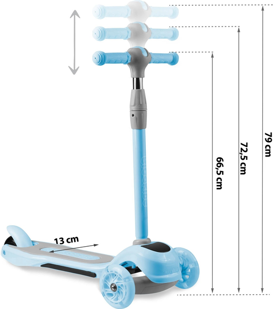 Самокат дитячий триколісний Ricokids Piko Синій (5903890605384) - зображення 11