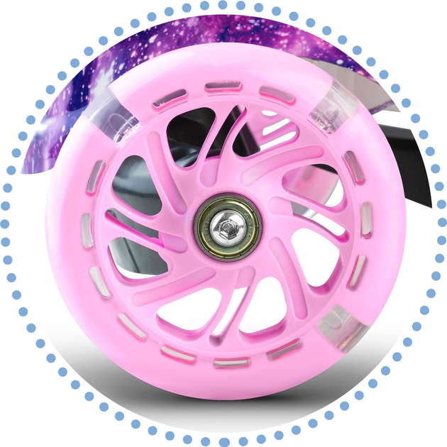 Самокат дитячий триколісний Ricokids Piko Рожево-фіолетовий (5903890610173) - зображення 12