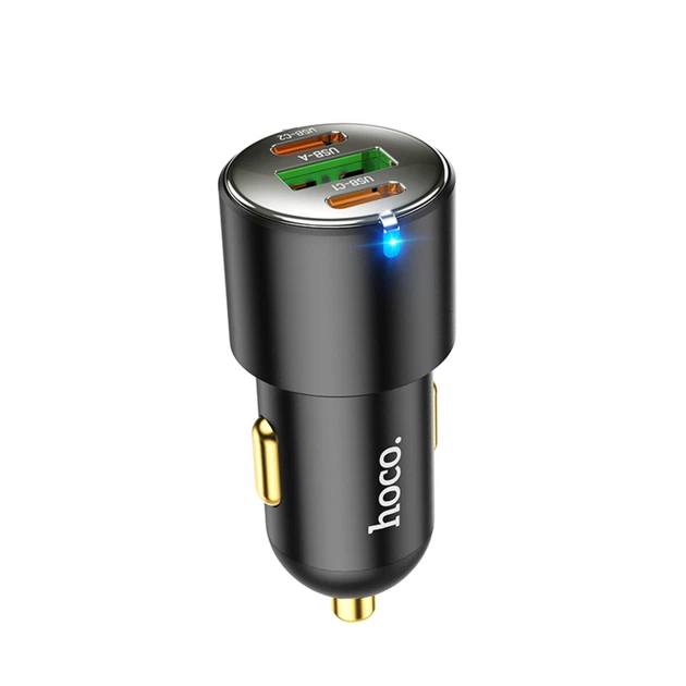 Автомобильное зарядное устройство HOCO NZ6 PD45W 2xType-C 1xUSB car charger Black (6931474765185) - Фото 2 Автомобильное зарядное устройство HOCO NZ6 PD45W 2xType-C 1xUSB car charger Black (6931474765185) - изображение 2