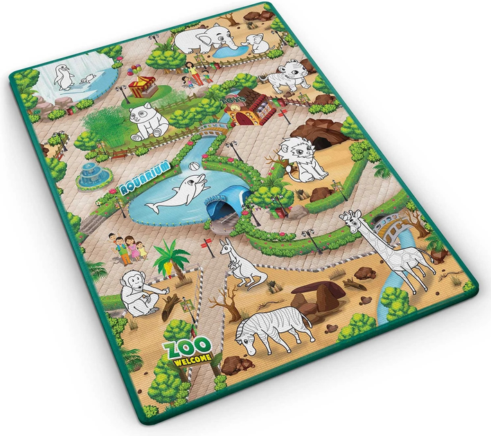 Mata piankowa do kolorowania Ricokids zwijana 120 x 92 x 0.3 cm RK-344 734400 Zielona (5903890615994) - obraz 2