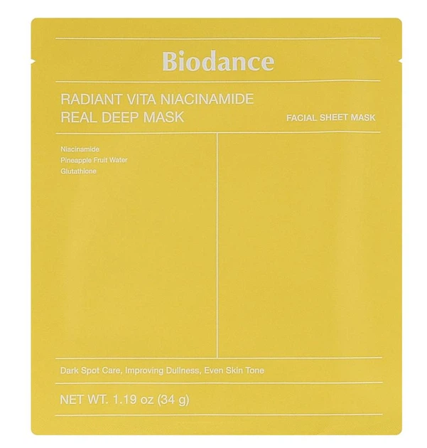 Ночная гидрогелевая маска Biodance Radiant Vita Niacinamide Real Deep с Ананасовой водой и Ниацинамидом, 34 г х 4 шт - изображение 3