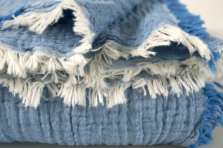 Покривало Lotus Home - Larna muslin blue 200x220 - зображення 3