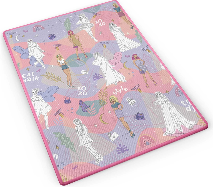 Mata piankowa do kolorowania Ricokids zwijana 120 x 92 x 0.3 cm RK-344 734401 Różowa (5903890616007) - obraz 2