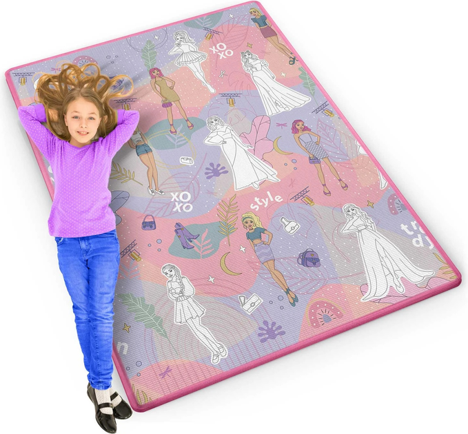 Mata piankowa do kolorowania Ricokids zwijana 120 x 92 x 0.3 cm RK-344 734401 Różowa (5903890616007) - obraz 8