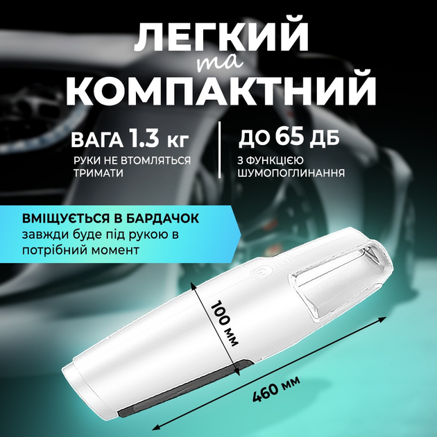 Автомобільний пилосос Inspire IS-7000 з фільтрами, що миються Білий (is-7000w) - зображення 6