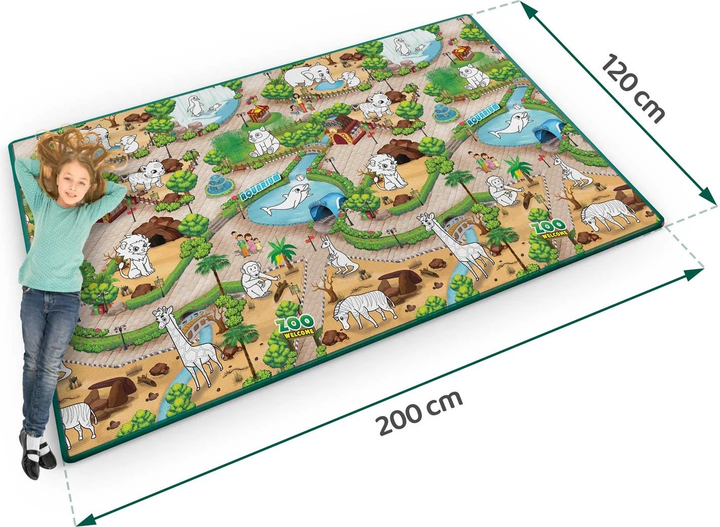 Mata piankowa do kolorowania Ricokids zwijana 200 x 120 x 0.3 cm RK-343 734300 Zoo (5903890615970) - obraz 7