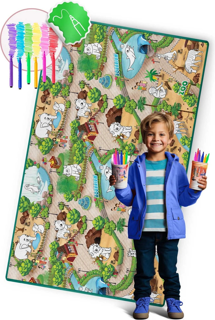 Mata piankowa do kolorowania Ricokids zwijana 200 x 120 x 0.3 cm RK-343 734300 Zoo (5903890615970) - obraz 10