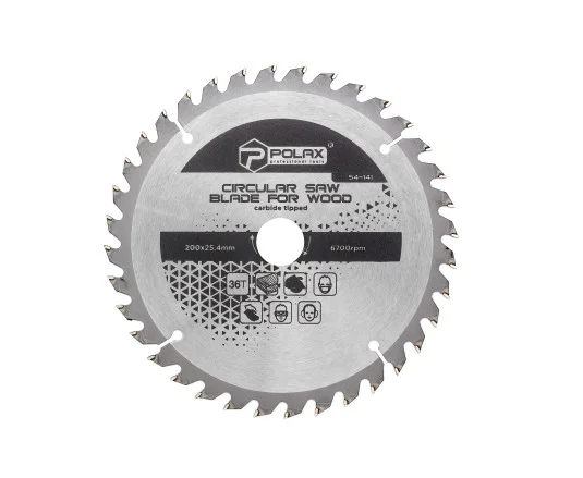 Диски пильные по дереву с твердосплавными напайками 200x25.4, 36Т "POLAX" 54-141 - Фото 1 Диски пильные по дереву с твердосплавными напайками 200x25.4, 36Т "POLAX" 54-141 - изображение 1