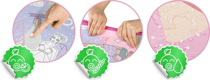 Mata piankowa do kolorowania Ricokids zwijana 200 x 120 x 0.3 cm RK-343 734301 Różowa (5903890615987) - obraz 4