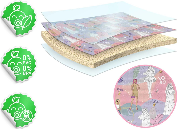 Mata piankowa do kolorowania Ricokids zwijana 200 x 120 x 0.3 cm RK-343 734301 Różowa (5903890615987) - obraz 5