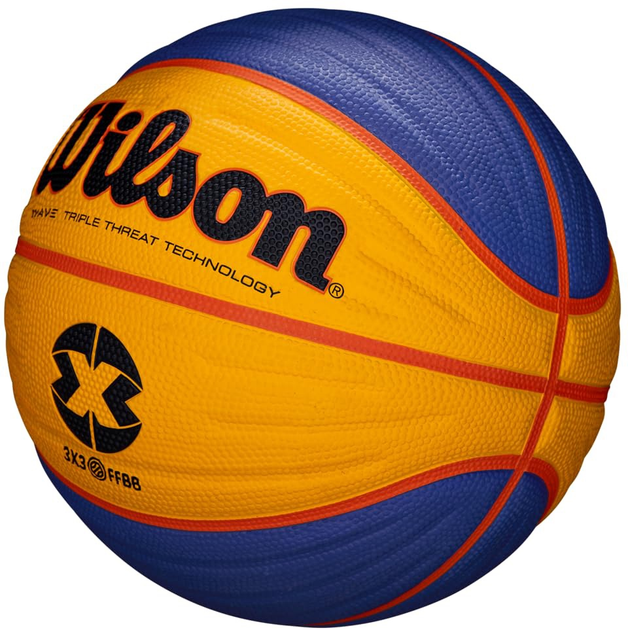 М'яч баскетбольний Wilson FIBA 3X3 Replica Basketball Size 6 SS16 Yellow-Blue (WTB1033XB) - зображення 3