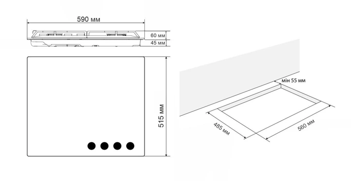 Газова варильна поверхня ELEYUS IMPREZA 60 WH CF - зображення 15