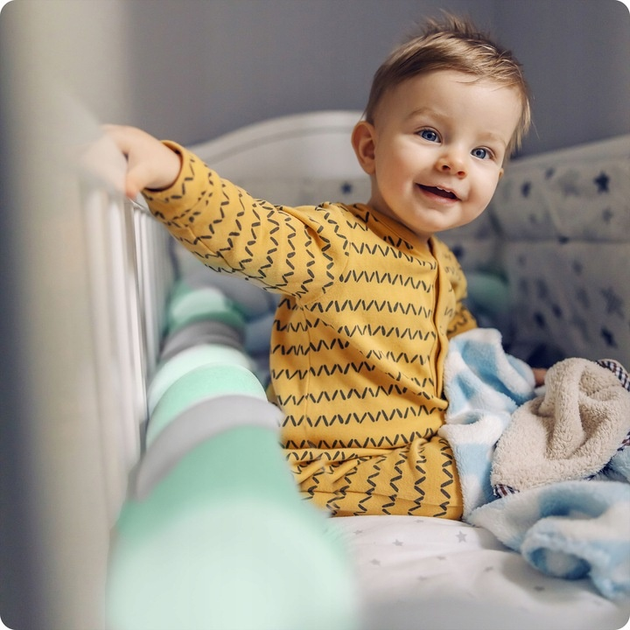 Захисний бортик для дитячого ліжечка Ricokids 2 м М'ятно-сірий (5908220476450) - зображення 7