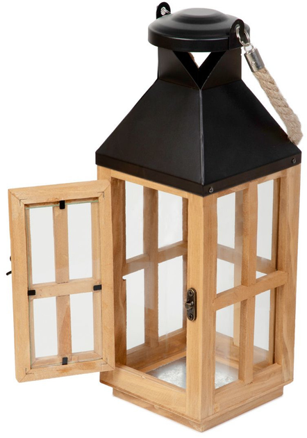 Lampion Homla Burel na świecę drewniany 18x18x51 cm (5904183831893) - obraz 2