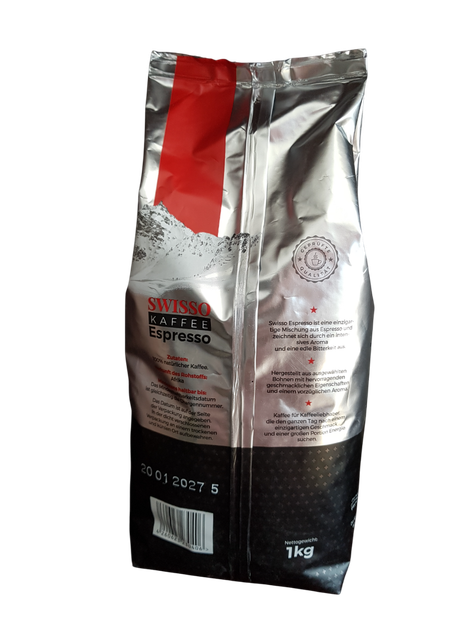 Крепкий кофе в зернах Swisso Kaffee Espresso 100% арабика 1 килограмм - изображение 3