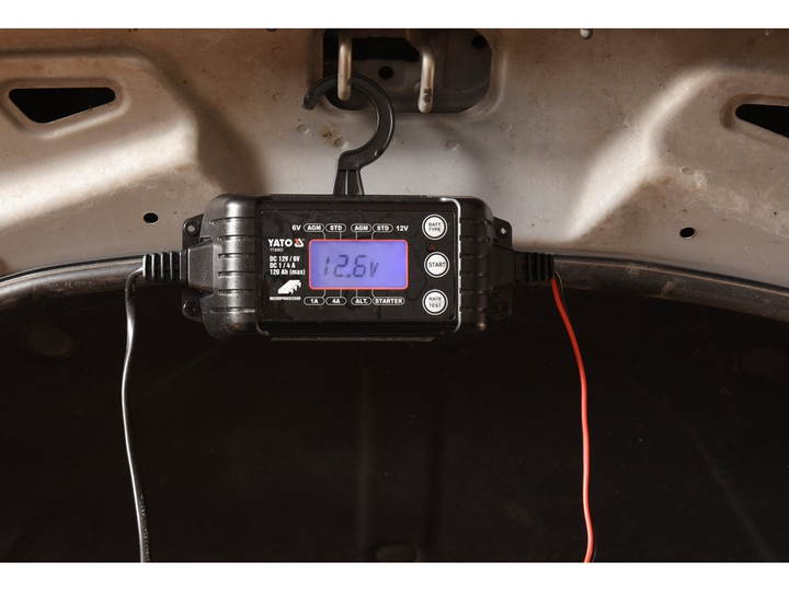 Prostownik YATO elektroniczny z wyświetlaczem 6–12V 1/4A (YT-83033) - obraz 5