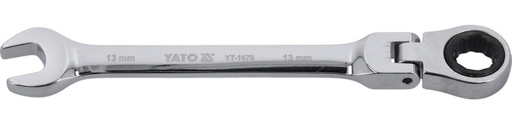 Klucz płasko-oczkowy YATO z grzechotką i przegubem 13 mm (YT-1679) - obraz 1
