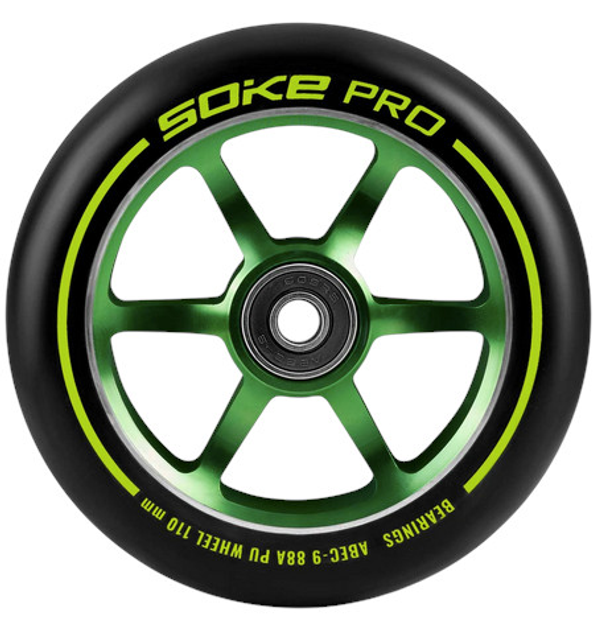 Kolka do hulajnogi Soke 110 mm zielone 2 szt. 803201 (5903890607784) - obraz 5