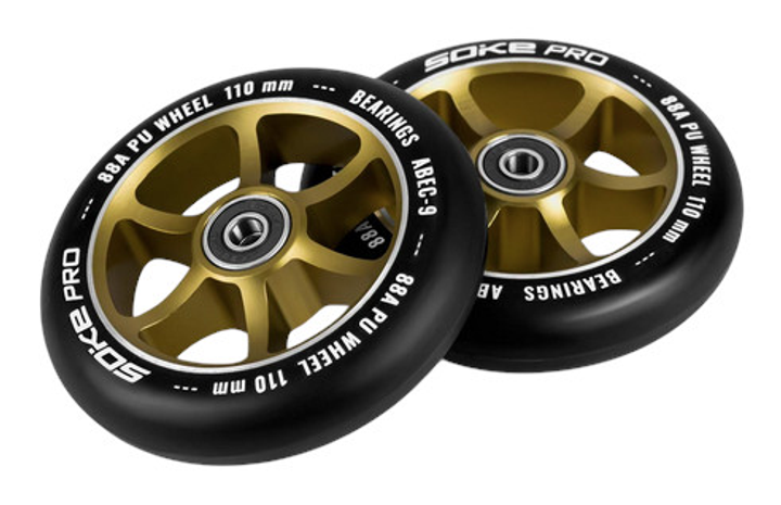 Kolka do hulajnogi Soke 110 mm złote 2 szt. 803204 (5903890607814) - obraz 3