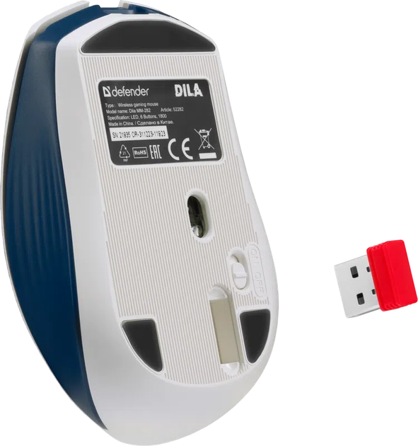 Mysz Defender Dila MM-282 LED Wireless White-Blue (4745090825435) - obraz 6