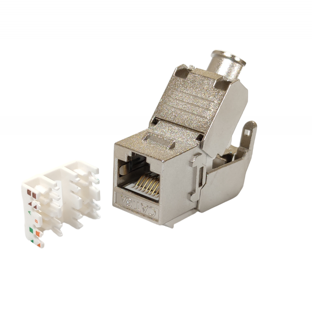 Модуль экранированный сетевой STP Keystone Slim LW LW-KJ6A-03-C6A Cat.6a Cерый - Фото 1 Модуль экранированный сетевой STP Keystone Slim LW LW-KJ6A-03-C6A Cat.6a Cерый - изображение 1
