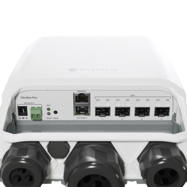 Комутатор MikroTik FiberBox Plus керований CRS305-1G-4S+OUT - 4 порти SFP+ у захищеному корпусі IP66 (99-00014012) - зображення 4