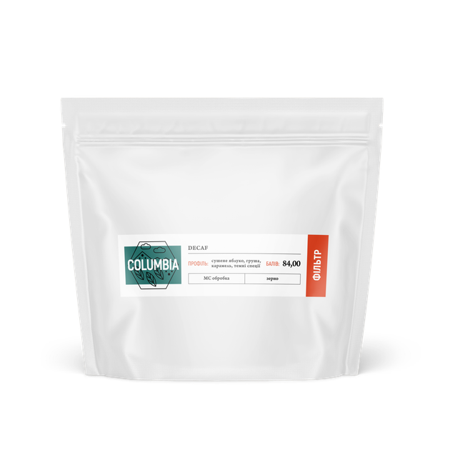 Кава Арабіка Columbia Decaf Filter, 250гр - Фото 1 Кава Арабіка Columbia Decaf Filter, 250гр - зображення 1