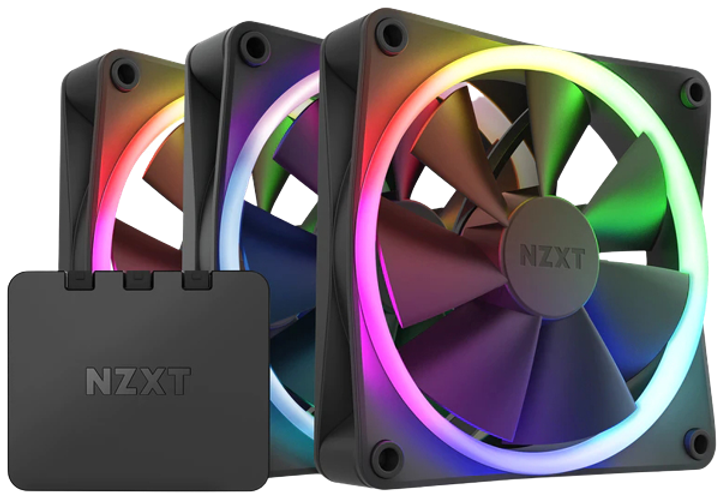 Zestaw wentylatorów NZXT RGB Fans Triple F120RGB 120 mm Black (RF-R12TF-B1) - obraz 1