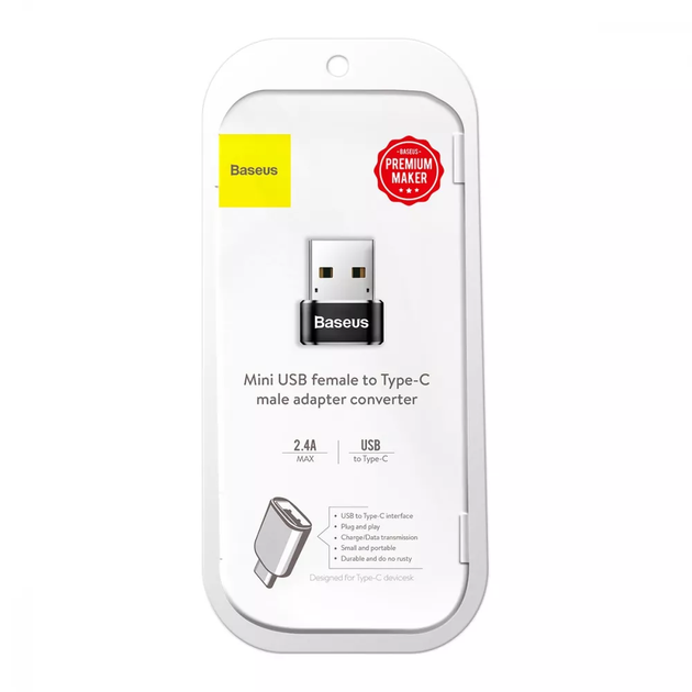 Переходник Baseus Exquisite Type-C to USB Black - изображение 6