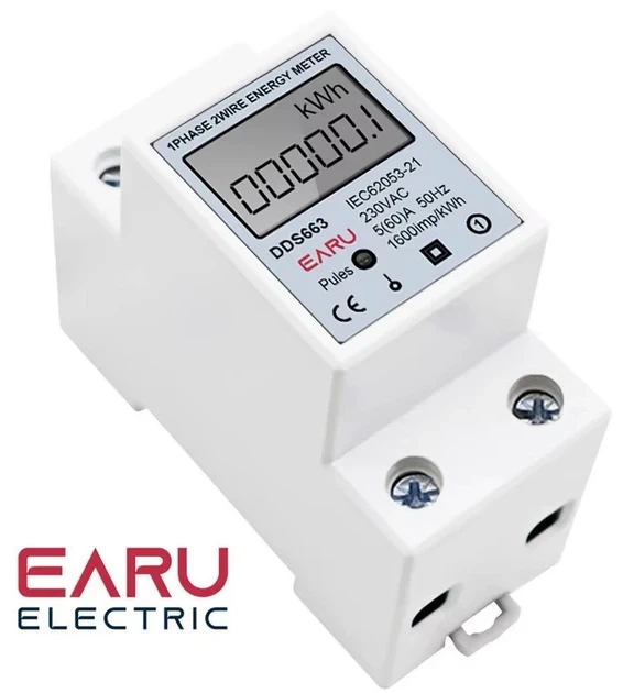 Счетчик электроэнергии однофазный с дисплеем на рейку DIN DDS663 EARU ELECTRIС, 5(60)А, 50/60Hz - Фото 7 Счетчик электроэнергии однофазный с дисплеем на рейку DIN DDS663 EARU ELECTRIС, 5(60)А, 50/60Hz - изображение 7